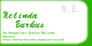 melinda burkus business card